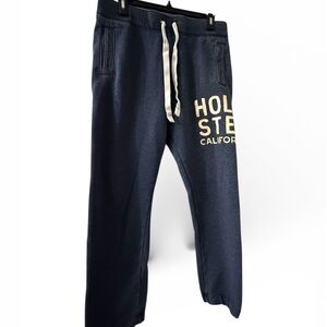 Hollister Dark Blue Joggers with Cream Accents